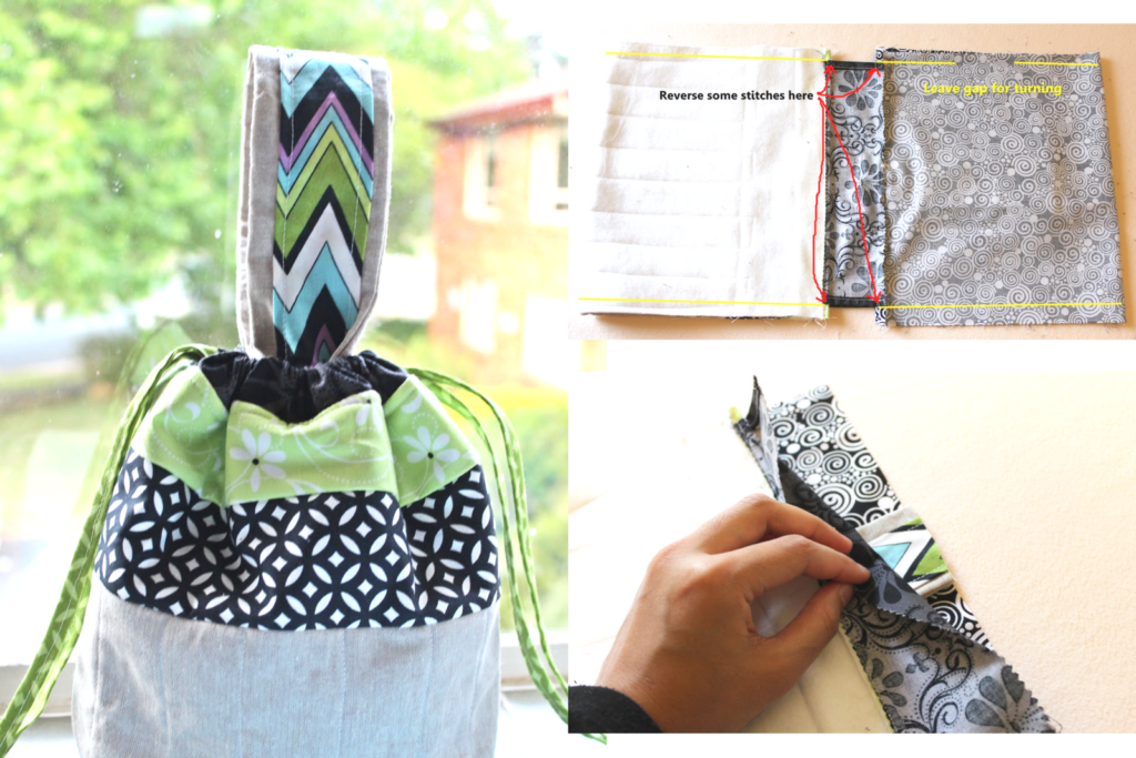 Drawstring Lunch Bag with Handle - TUTORIAL - The Little Mushroom Cap