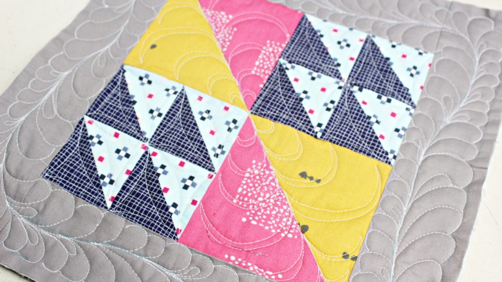 Free Motion Quilting on Block Flock Sewcial Bee Sampler The Little