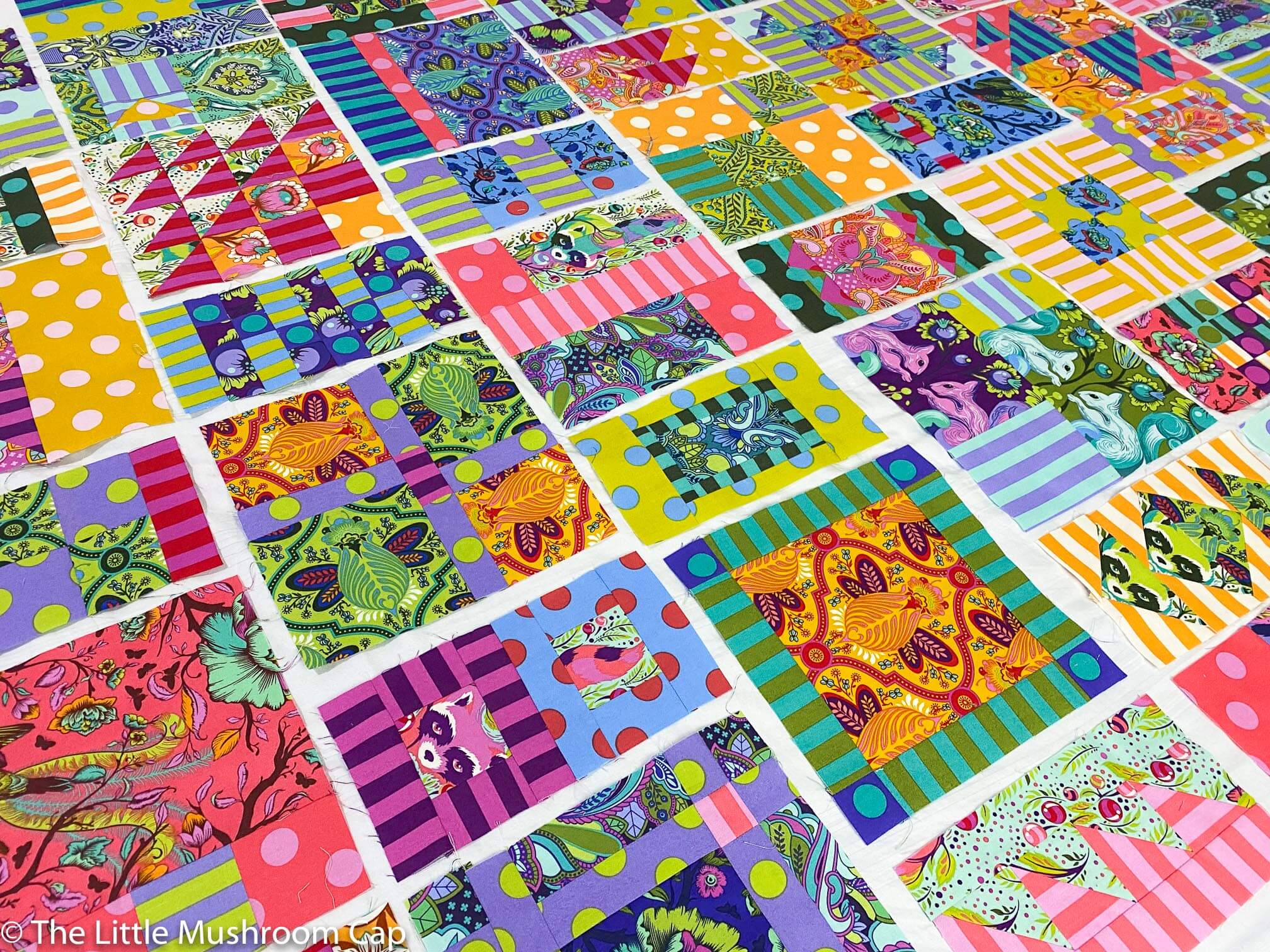 100 days, 100blocks Kinship Sampler Quilt The Little Mushroom Cap A