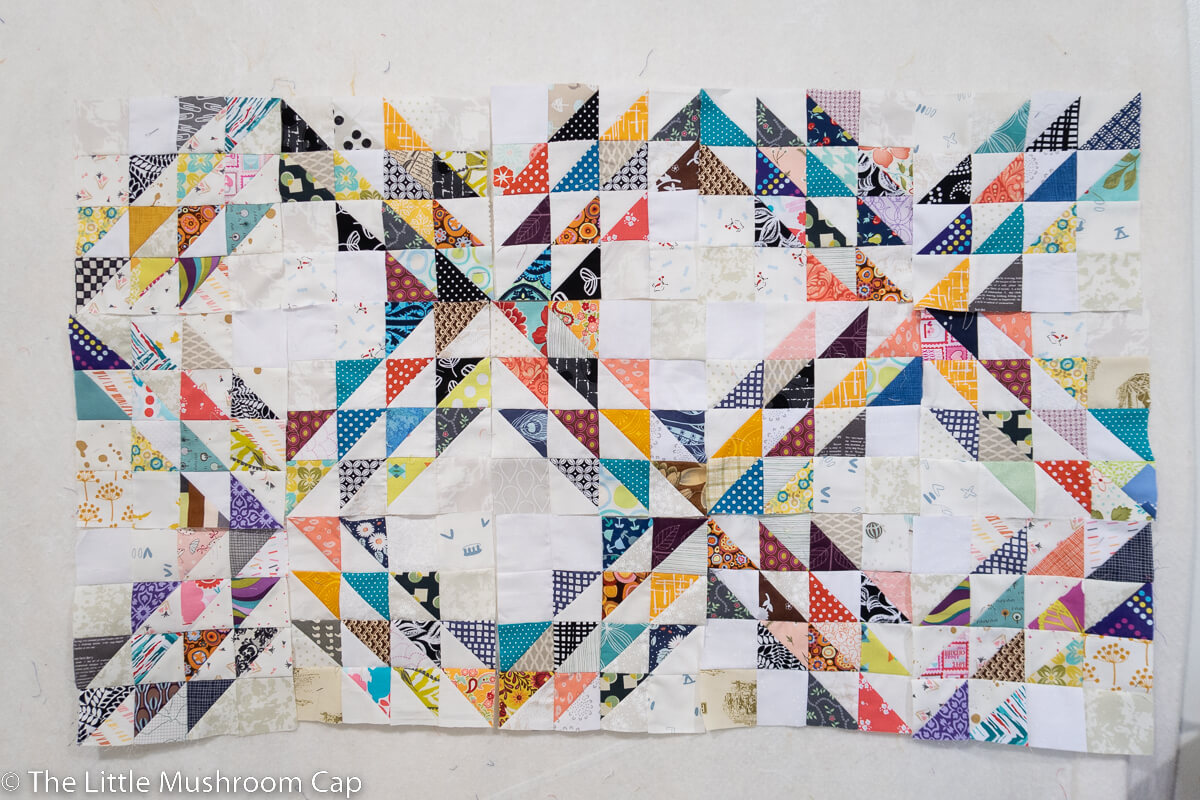 Scrappy Ocean Wave Quilt Progress - The Little Mushroom Cap